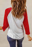 Color Block Raglan Sleeve Pullover Top