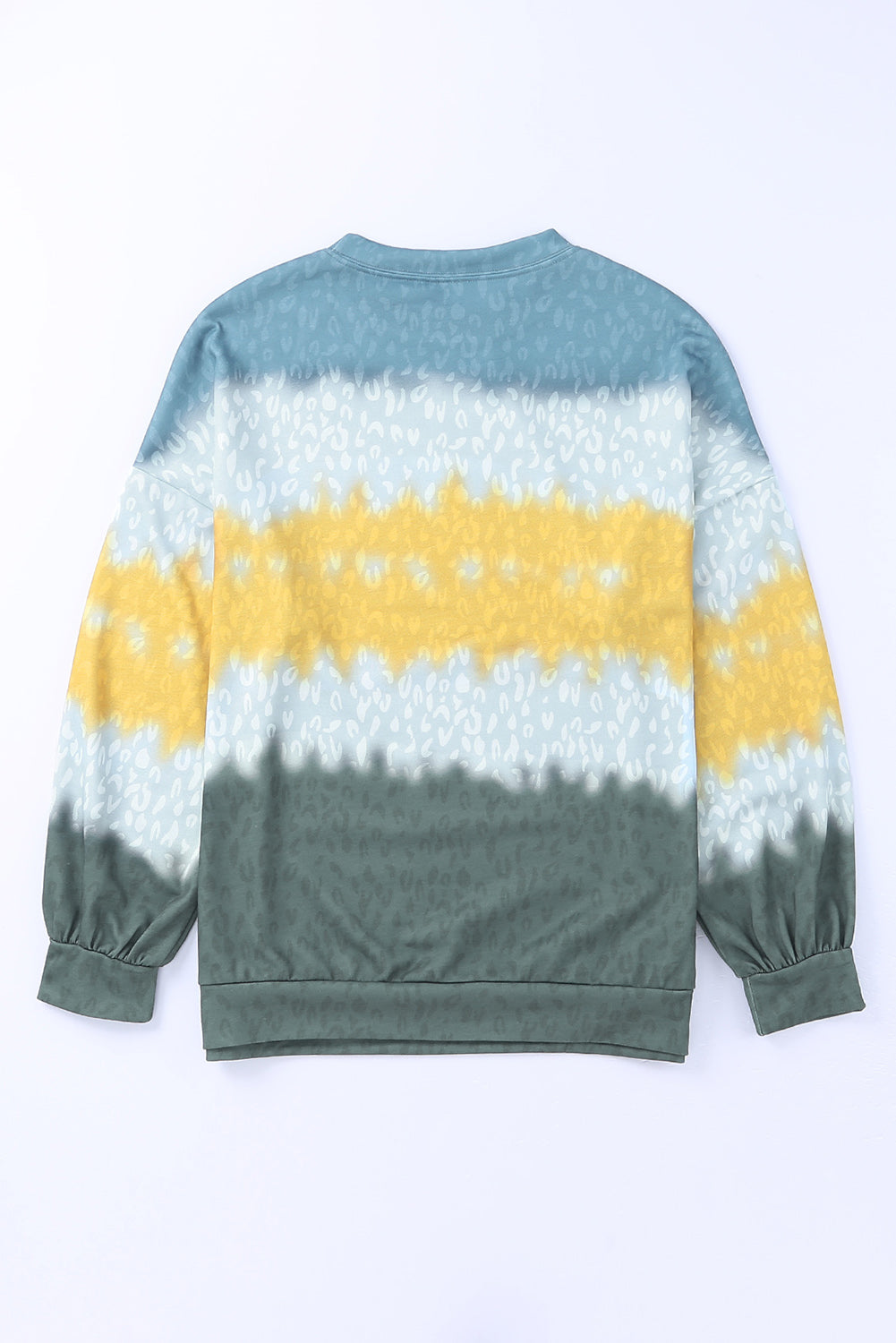 Sweat-shirt multicolore léopard tie-dye color block