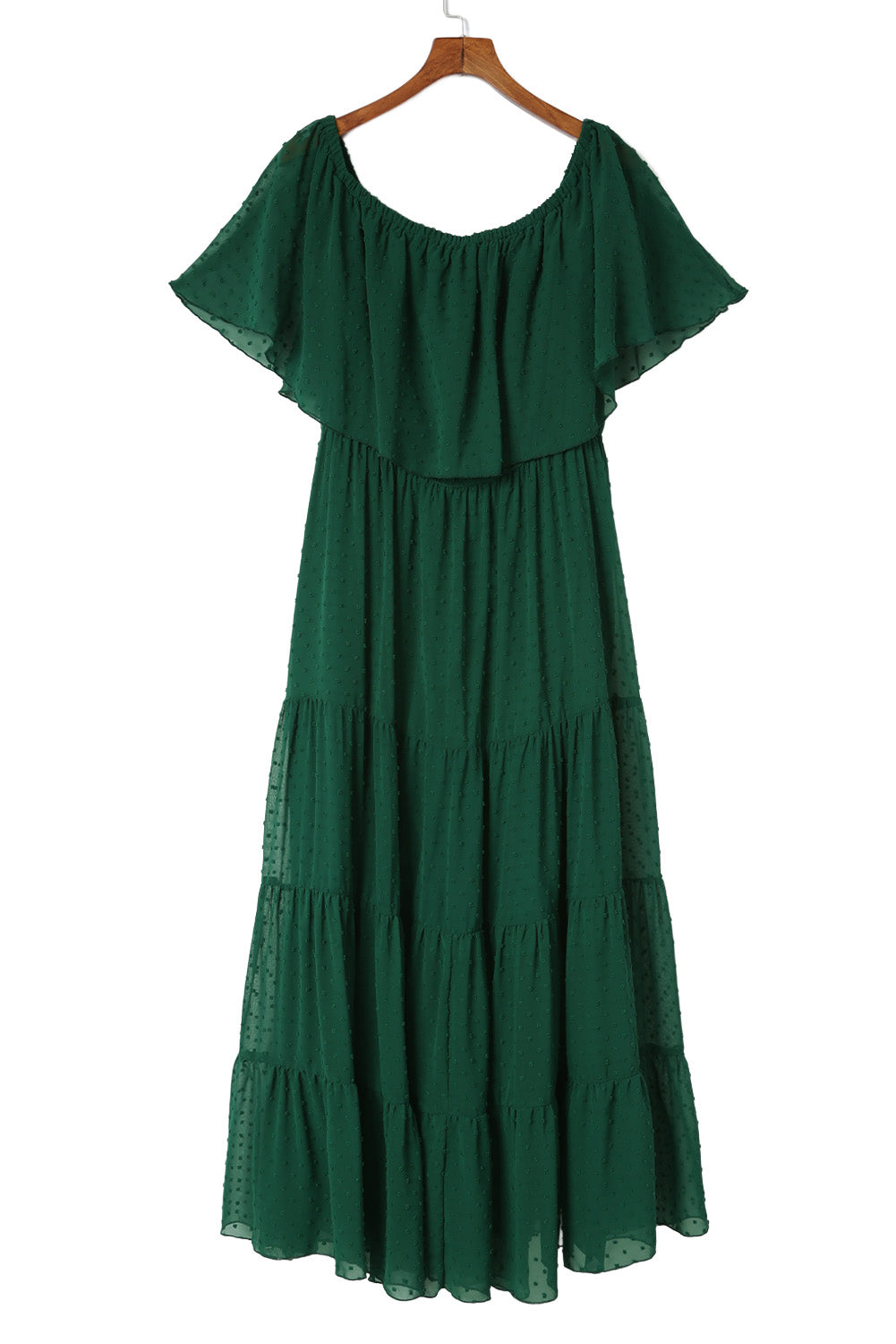 Swiss Dot Plus Size Ruffle Tiered Maxi Dress