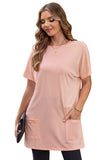 Side Pockets Short Sleeve Tunic Top