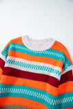 Color Block Striped Loose Sleeve Sweater