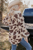 Cow Spots Printed Corduroy Shacket