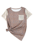 Print Sequin Patchwork T Shirt