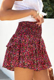 Floral Print Smocked Waist Shorts