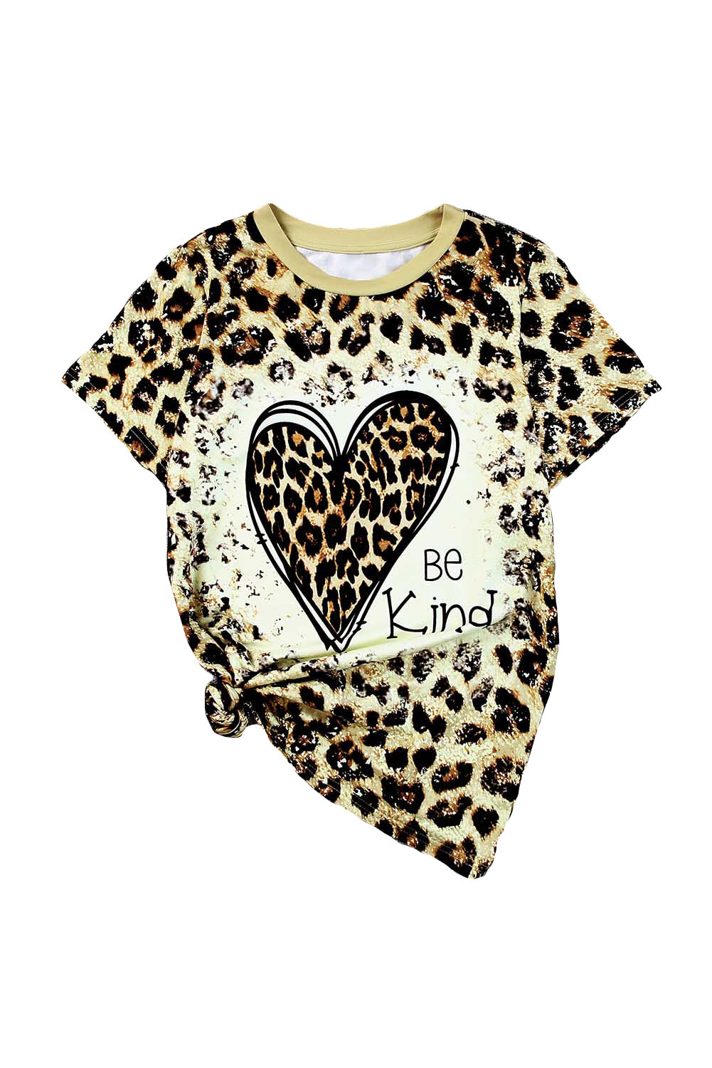 T-shirt à imprimé graphique Leopard Be Kind Heart 