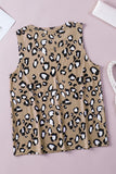 Leopard Print Crew Neck Tank Top