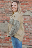 Plus Size Leopard Patchwork Shacket