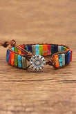 Sunflower Colorful Stone Beaded Wrap Bracelet