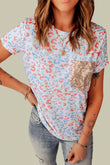 Print T-shirt with Sequin Pocket