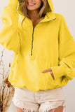 Ribbed Trim Kangaroo Pocket Zipped Hoodie