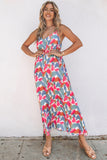 Abstract Print Spaghetti Straps Maxi Dress