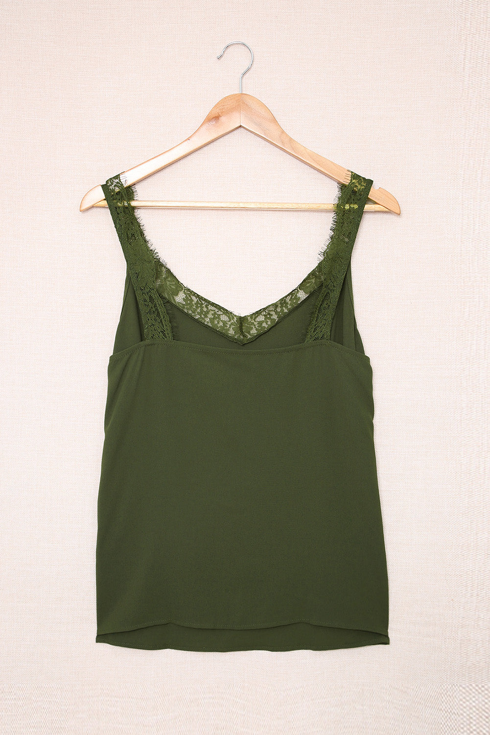 Solid Lace Splicing Tank Top