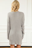 Loose Ribbed Knit Pocketed Open Cardigan