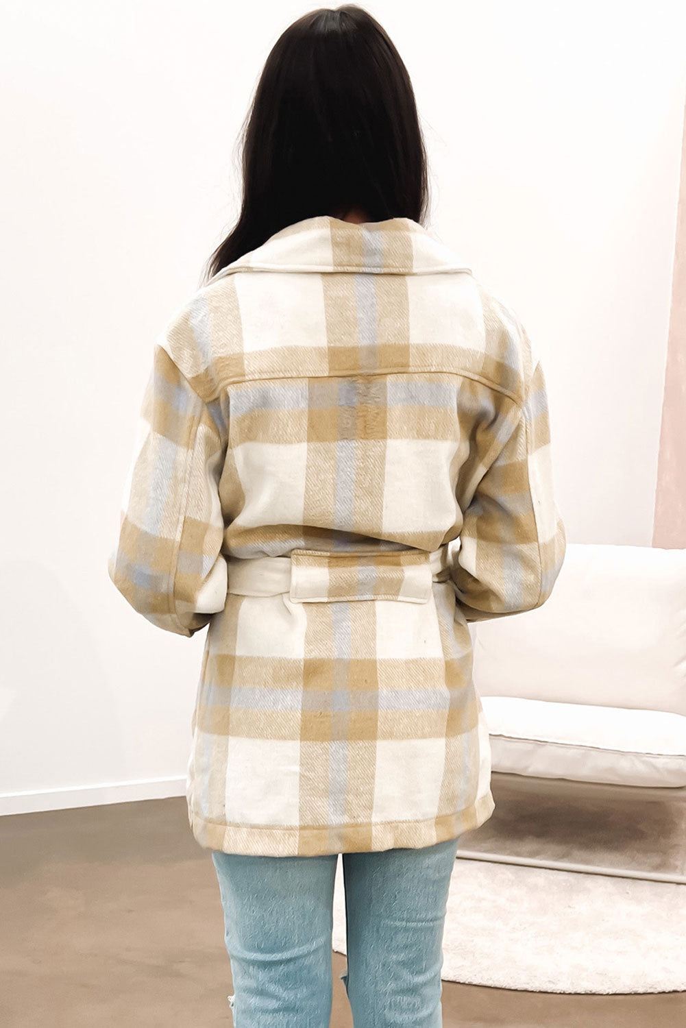 Plaid Button-Up Flap Pocket Shacket