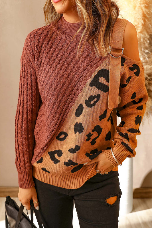 Pull à boucle asymétrique marron