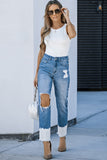 Washed Distressed High Waist Skinny Jeans