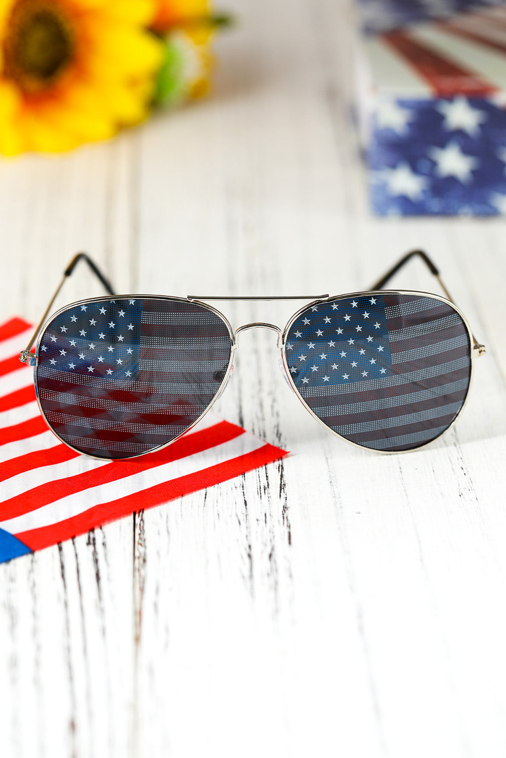 American Flag Lens Aviator Sunglasses