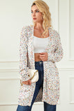 Beige Colorful Dots Cable Knit Crew Neck Sweater