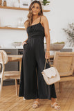 Spaghetti Straps Backless Knot Wide-Leg Jumpsuit