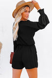 Tie Knot Puff Long Sleeve Romper