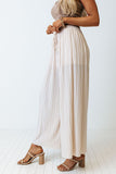 Drawstring Wide Leg Pleated Pants