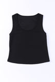 Plain Waffle Knit U Neck Tank Top