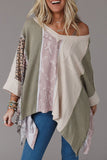 Exposed Seam Patchwork Oversized Top