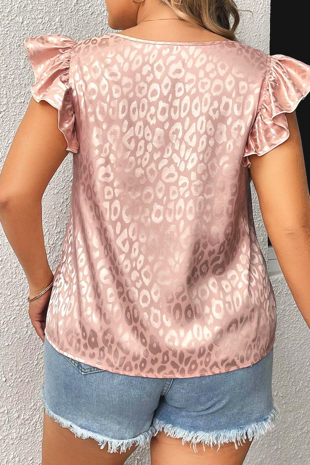 Pink Satin Leopard Tank Top