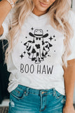 Black Halloween Sunflower Pumpkin Graphic Tee