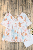 Tie Dye Flowy Short Sleeve Top