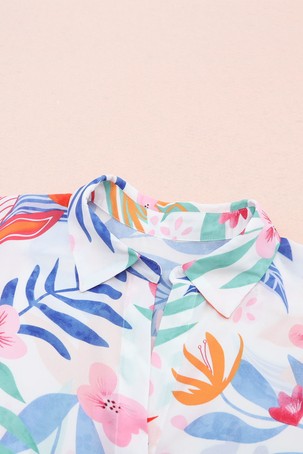 Vibrant Floral Printed Billowy Sleeve Shirt