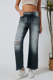 Vintage Distressed Wide Leg Jeans