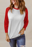 Color Block Raglan Sleeve Pullover Top