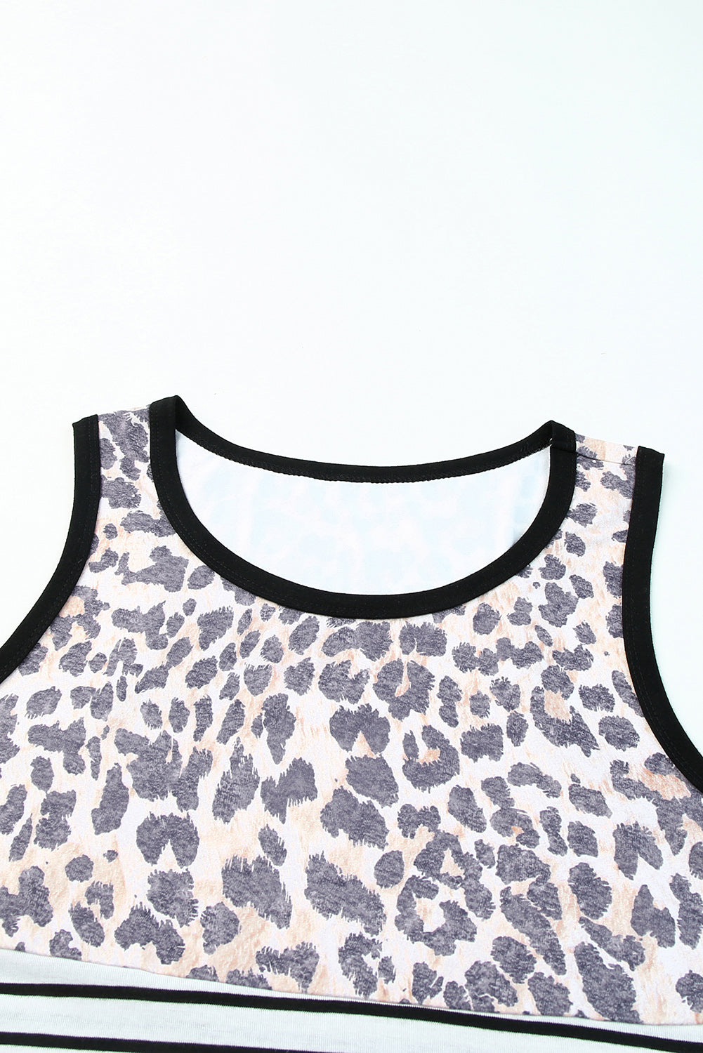 Leopard Striped Color Block Casual Tank Top