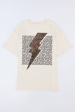 Lightning Leopard Print Graphic T Shirt