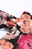 Floral Print Asymmetric Front Knot Wrap Skirt