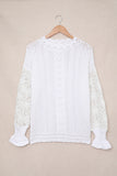 Crochet Lace Pointelle Knit Sweater