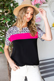 Leopard Colorblock Splicing T-shirt