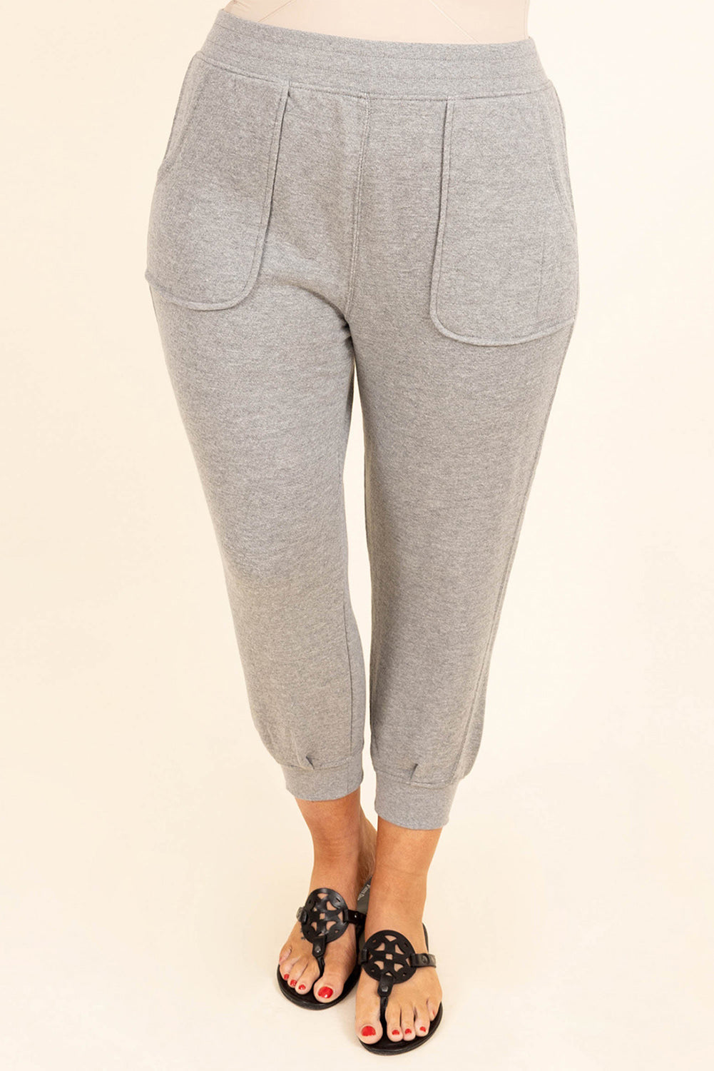 High Waist Pocket Plus Size Skinny Pants