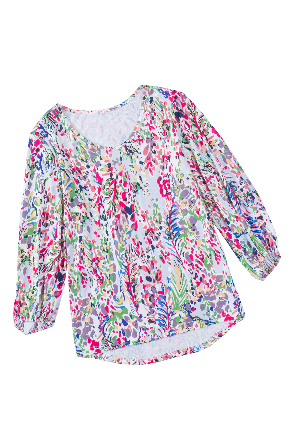 Floral Print Ruffle Sleeve Babydoll Top