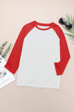 Color Block Raglan Sleeve Pullover Top