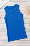 Solid Ribbed Knit Slim Fit Tank Top