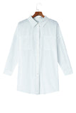 White Lightweight Shirt Style Beach Cover Up