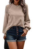 Lace Long Sleeve Textured Pullover