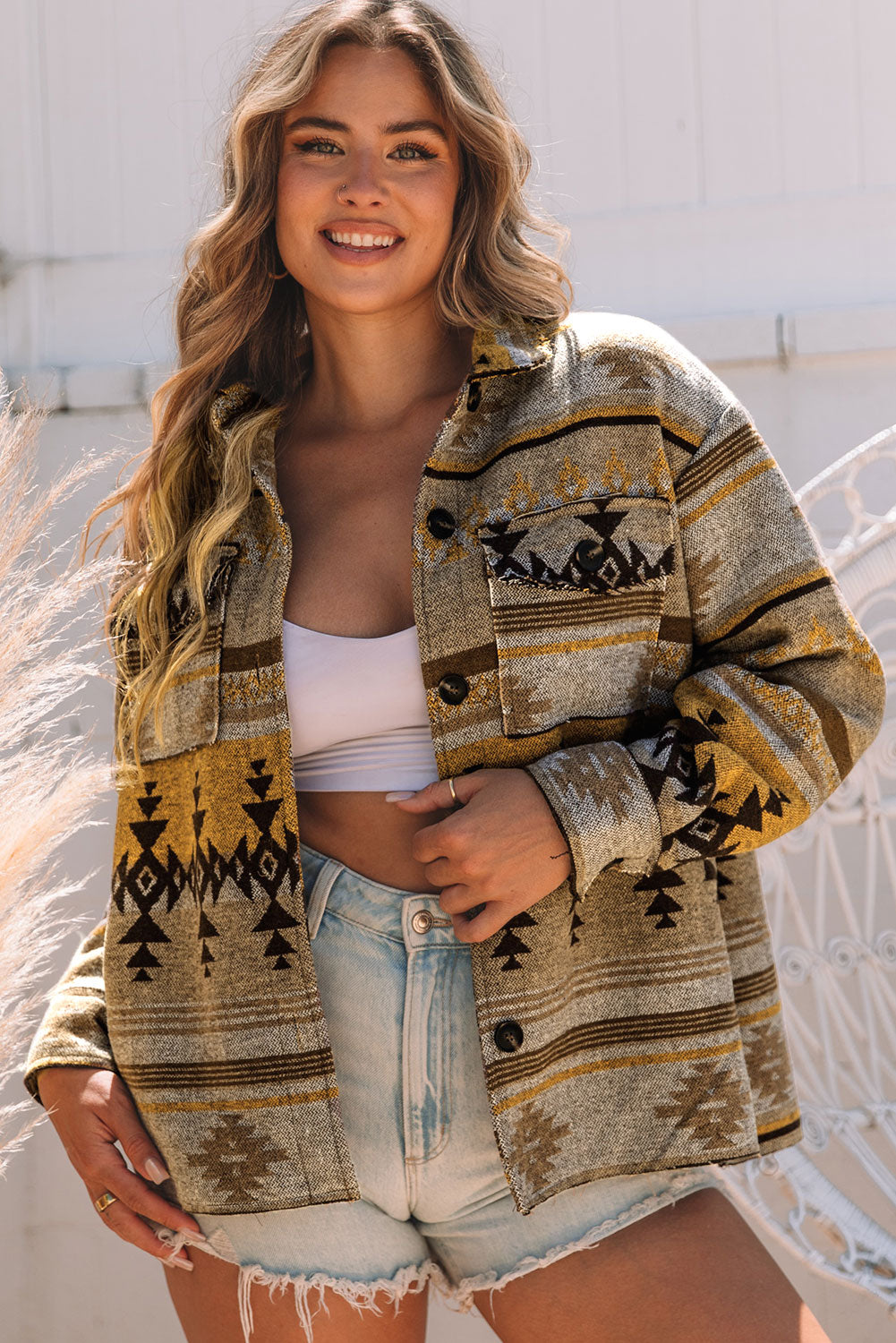 Western Aztec Print Jacket