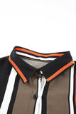 Brown Striped Modern Women Shirt