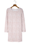 Long Sleeve Animal Print T-shirt Dress