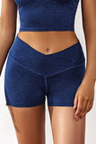 Short de yoga bleu Athletic Gym pour soulever les fesses