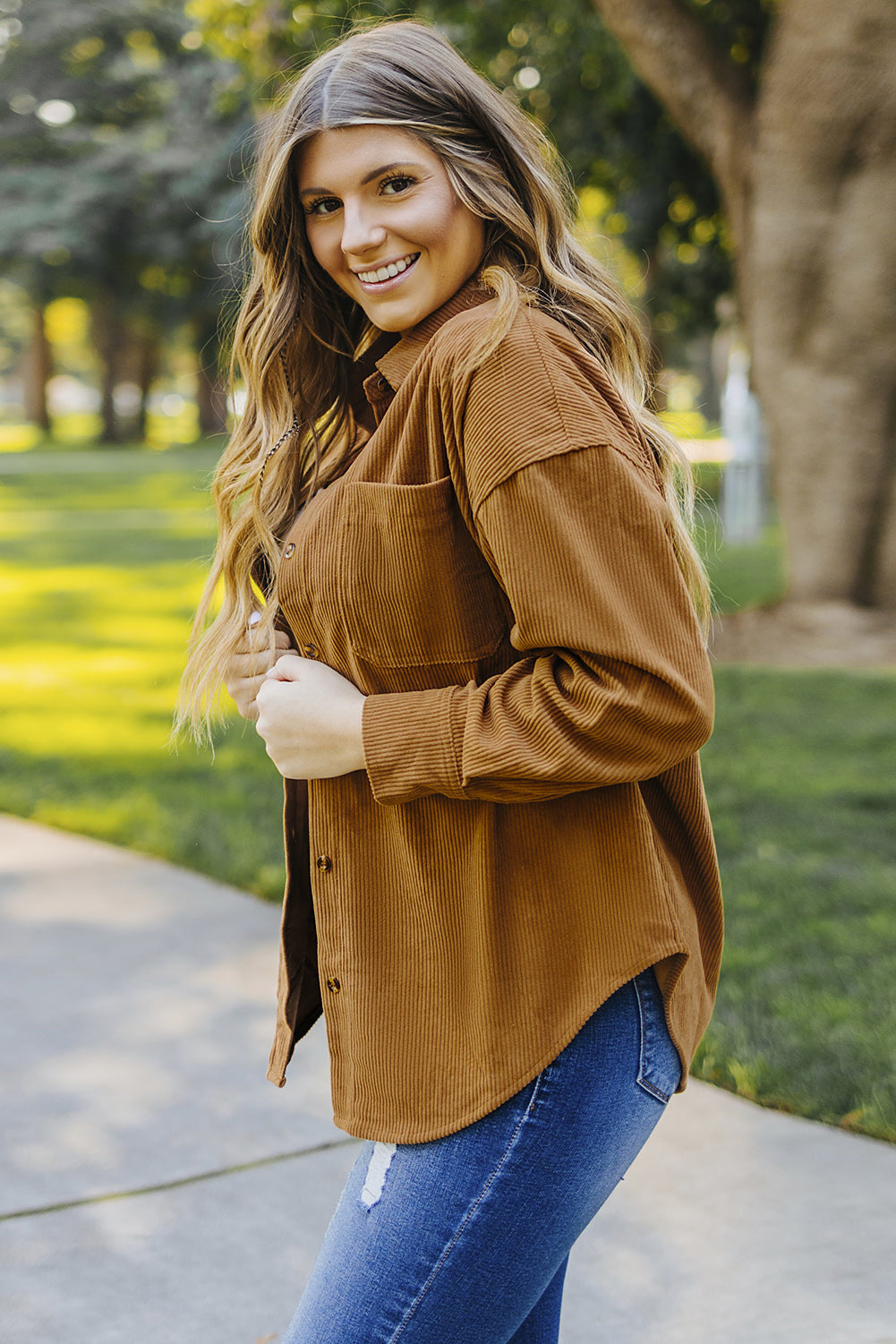 Corduroy Button Pocket Shirt