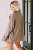 Oversize Textured Knit Button Front Shacket